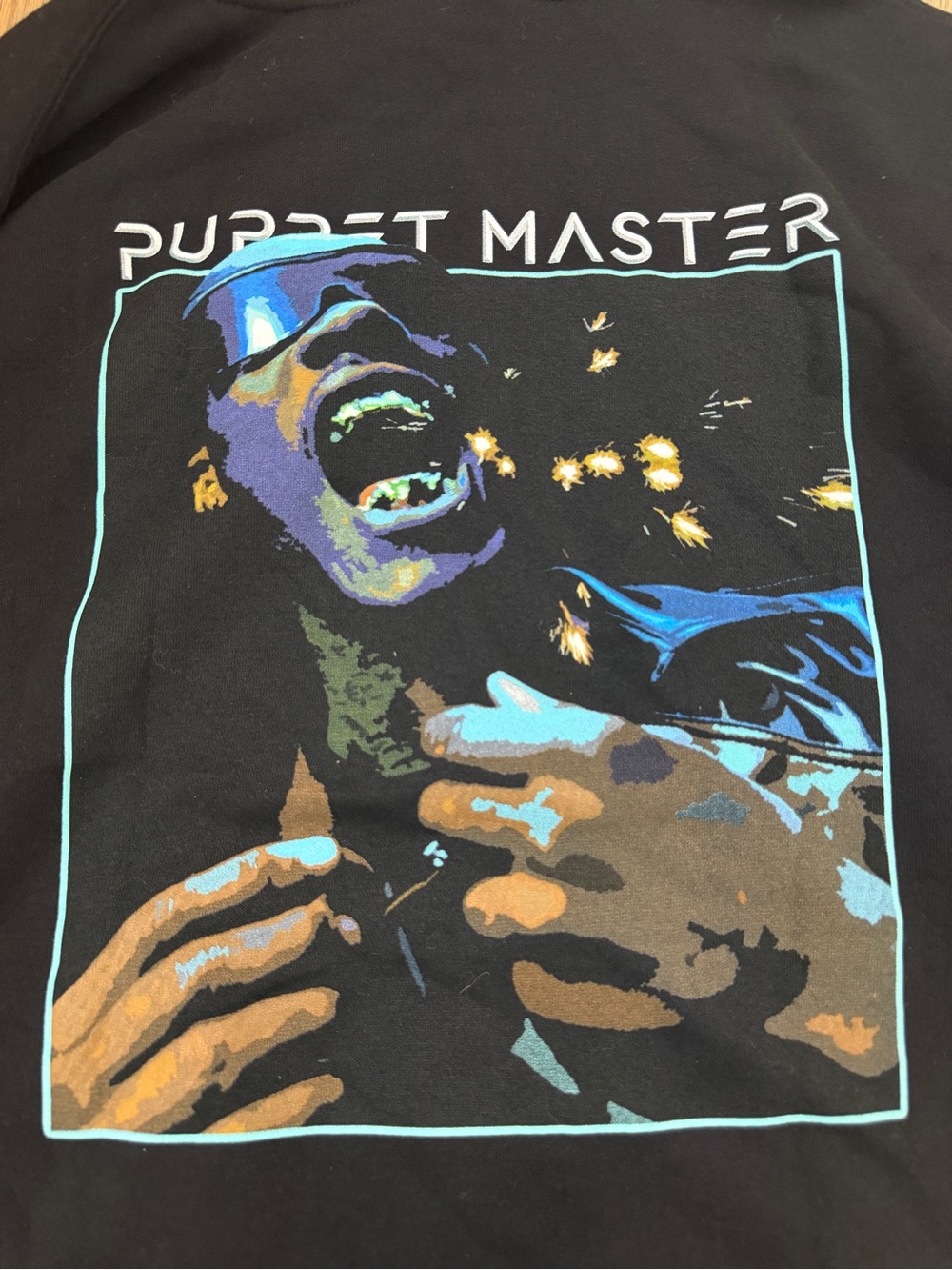 Puppet Master Graphic Tee - Black with Multicolor Print